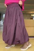 Paloma Bubble Hem Midi Skirt Damson